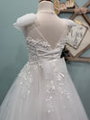 Michelina Bimbi Floral Embroidery Bow Shoulder Communion A-lineGown J4211