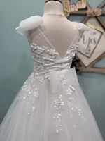 Michelina Bimbi Floral Embroidery Bow Shoulder Communion A-lineGown J4211