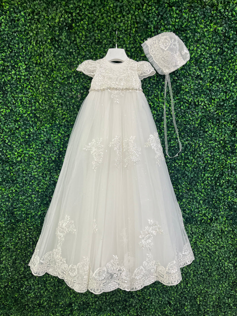 Princess Daliana Floral Lace Appliqu Cathedral Length Dress -Z24338 Sara's Children's Boutique Princess Daliana Floral Lace Appliqu Cathedral Length Dress -Z24338 Sara's Children's Boutique