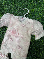 Katie Rose, Floral Cotton  Embroidered Lace Layette Set