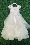 Teter Warm Scattered 3D Floral Bodice Tulle Long Gown GS04