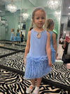 Sara's Exclusive! Made in Italy!Periwinkle Party Dress with Tulle Skirt