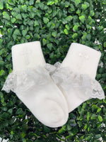 Girls’ Christening Ruffle Short Socks