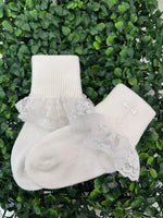 Girls’ Christening Ruffle Short Socks