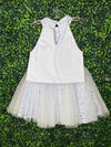 Oh La La’s Girls’ Sky Blue Pearl Beaded Halter Skirt Set