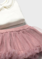 Mayoral Girls’ Rose Pink Pleated Knit Skirt Set 2830