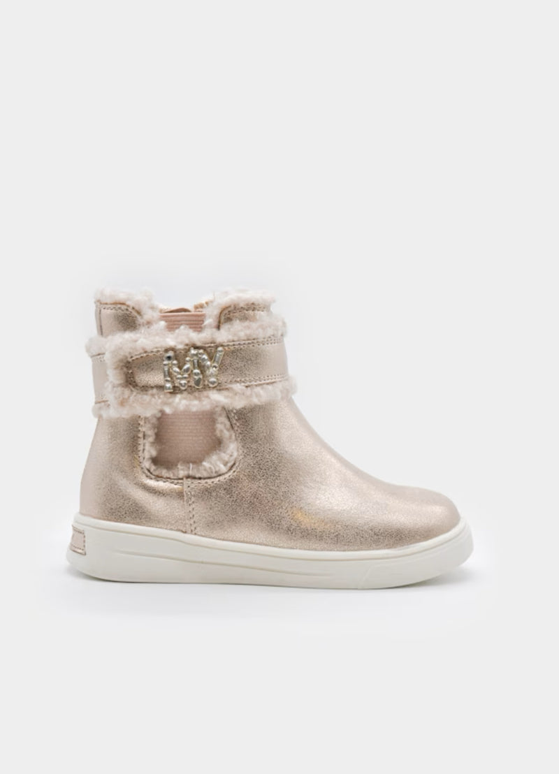 Mayoral Girls' Champagne Faux Fur Lined Ankle Boot 44573