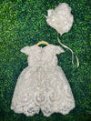 Christie Helene Couture "Cocoa Loren Float" Christening Dress