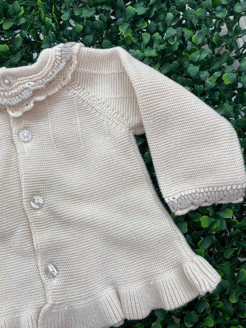 Mayoral Baby Girls' Neutral Knit Three Piece Outfit 2502