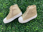 Mayoral Girls' Gold Hightop Sneaker