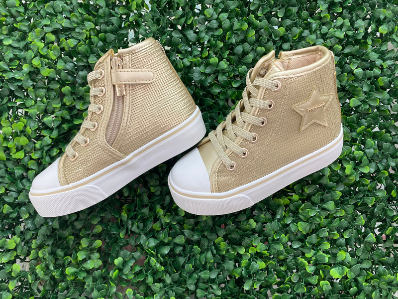 Girls gold sneakers deals