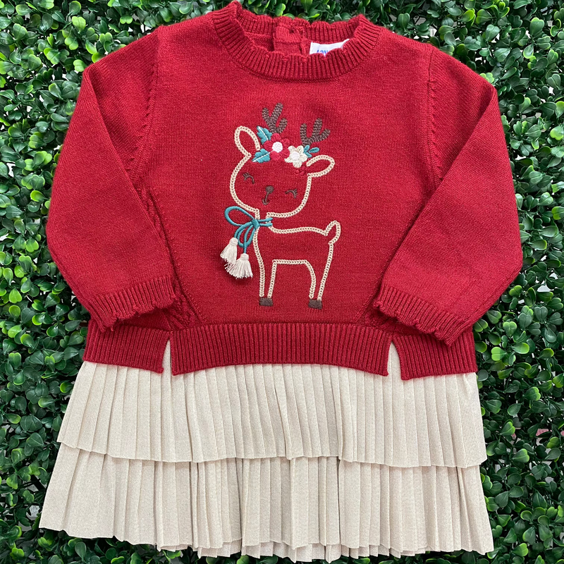 Mayoral Girls' Red Knit Reindeer Holiday Dress 2911 Sara's Children's Boutique Mayoral Girls' Red Knit Reindeer Holiday Dress 2911 Sara's Children's Boutique