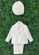 Michelina Bimbi 5 Piece White Linen Shorts Suit with Cap