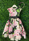 Sara's Exclusive! Michelina Bimbi Pink and Green Floral Party Dress