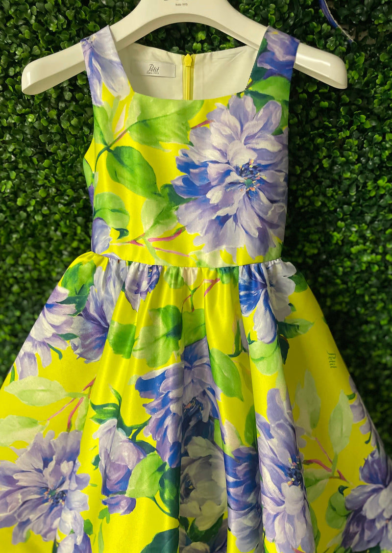 Sara's Exclusive! Michelina Bimbi Yellow and Lavender Floral Party Dress