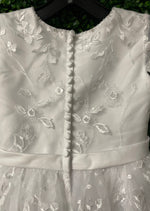 Joan Calabrese White Embroidered Lace Communion Gown