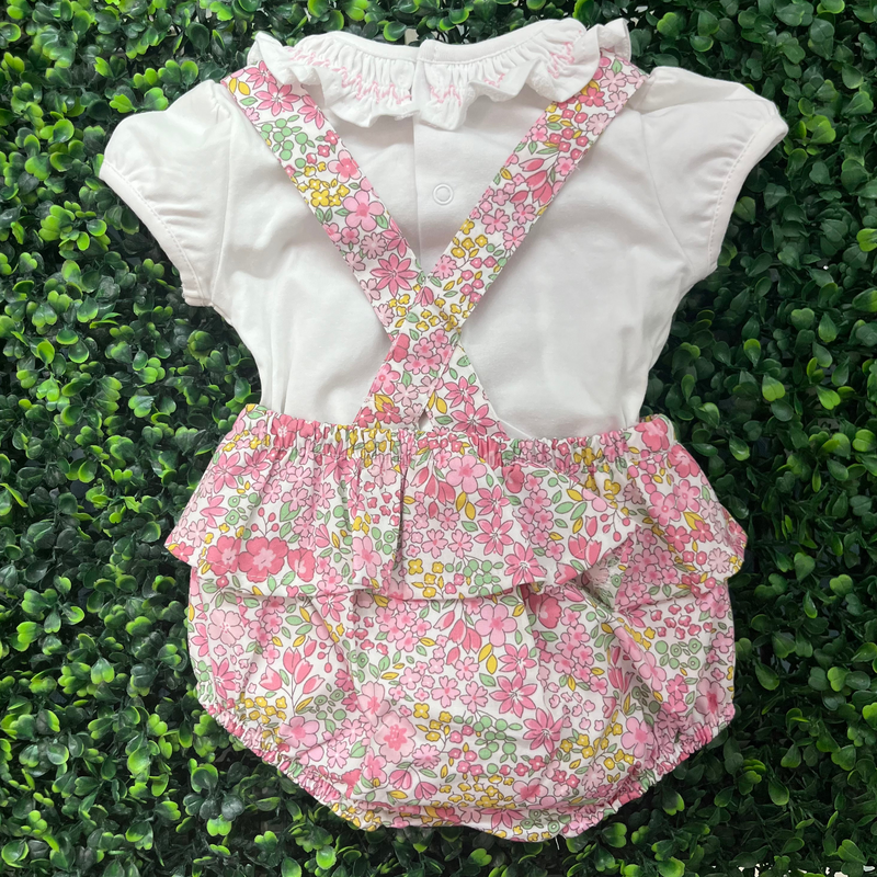 Mayoral Baby Girl Cotton Floral Romper with Matching Hat