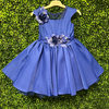 Beggi Girls' Cobalt Blue 3D Flower Special Ocassion Party Dress