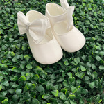 Michelina Bimbi Made in Italy Girls’ Silk Shoe with Rhinestone Accent Bow
