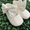 Michelina Bimbi Made in Italy Girls’ Silk Shoe with Rhinestone Accent Bow
