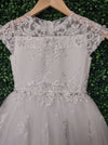 Rosabella Tulle Gown with Embroidery Details and Short Sleeve-RB651