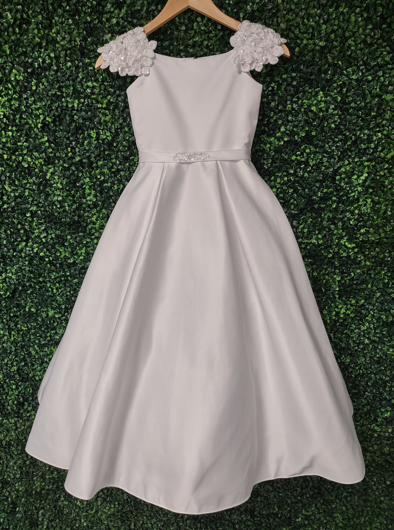 Macis Design White Petal Cap Sleeve Gown 1848