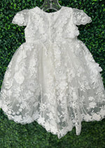 Princess Daliana Flutter Sleeve Off-White Christening Gown- Y2070UF