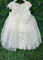 Dolce Bambini Off White Beaded High Low Tulle Gown 9703 1