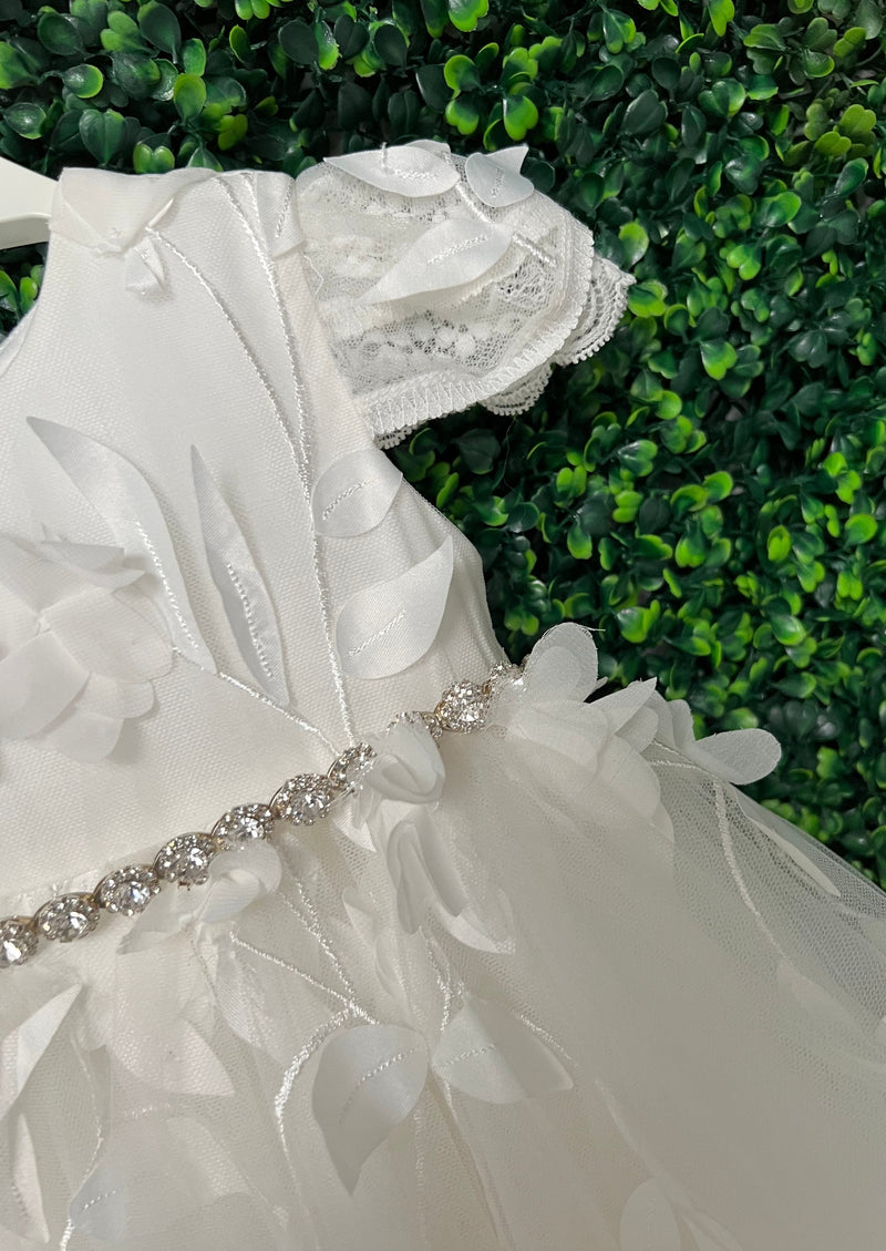 Teter Warm Petal Organza Baptism Dress - BS21 12 Months / Off White Teter Warm Petal Organza Baptism Dress - BS21 12 Months / Off White