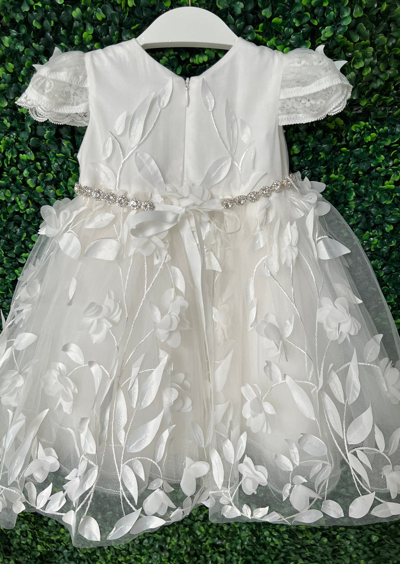 Teter Warm Petal Organza Baptism Dress - BS21 9 Months / Off White Teter Warm Petal Organza Baptism Dress - BS21 9 Months / Off White