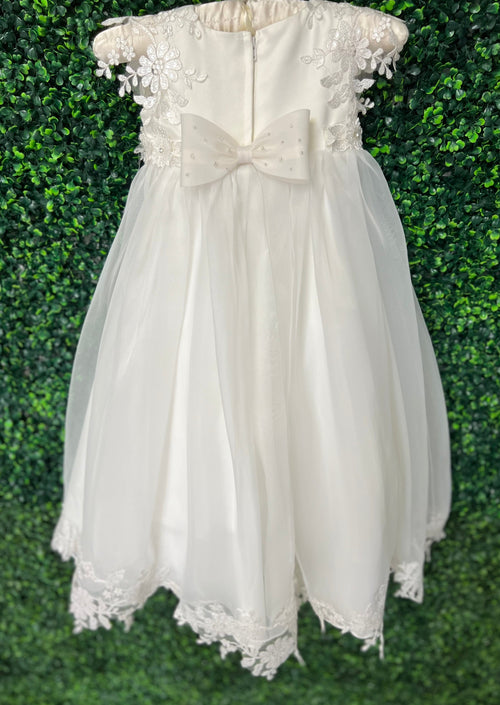 Nan & Jan Couture Organza Scallop Lace Ellie Christening Gown