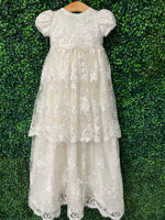 Piccolo Bacio Couture Girls’ Baptism All Embroidered Venice Lace Gown - Julietta