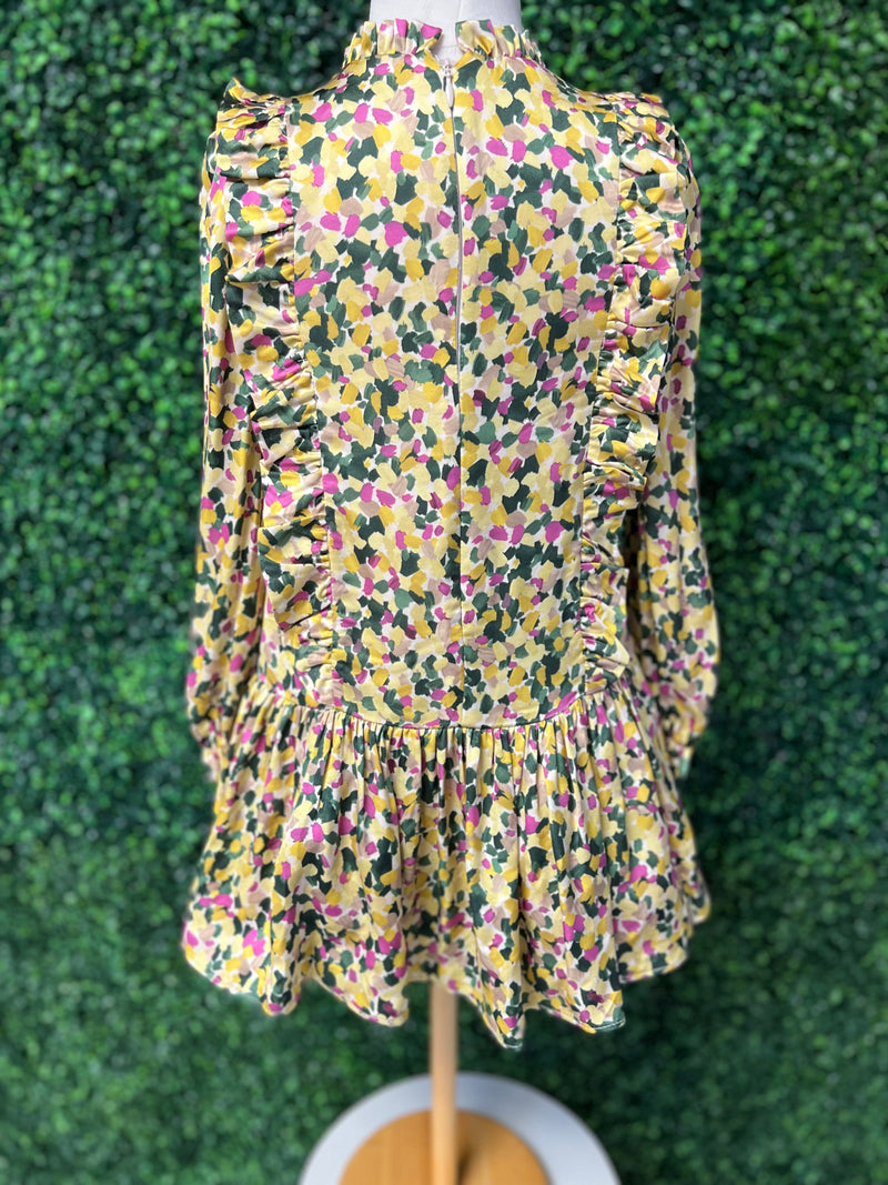 Abel & Lula Girls’ Floral Citron Print Dress 5541