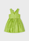 Mayoral Girls' Green Linen Embossed Flower Dress 3916