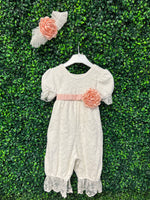 Bebe Gabrielle Ivory and Roses Jumper Cotton Changing Outfit 3808 2
