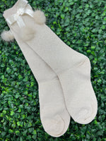 Meia Pia Lurex Girls' Knit Knee Socks