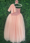 Tha Designs Long Pink One Shoulder Party Dress
