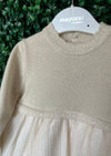 Mayoral Baby Girls' Knit Tulle Champagne Dress 2858