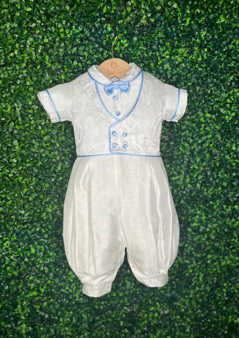 Piccolo Bacio Blue Gerardo Boys' Baptism with Piping