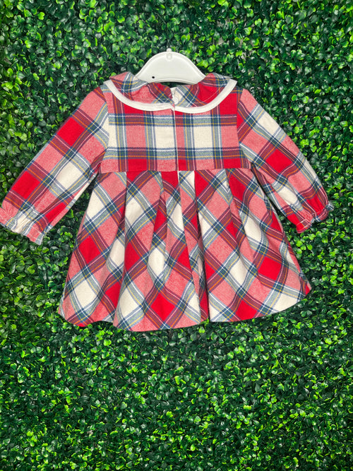 Mayoral Girls' Knitted Plaid Holiday Dress 2808