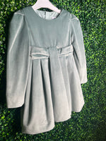 Mayarol Velvet Sage Green Long Sleeve Dress