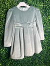 Mayarol Velvet Sage Green Long Sleeve Dress