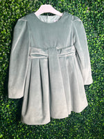 Mayarol Velvet Sage Green Long Sleeve Dress