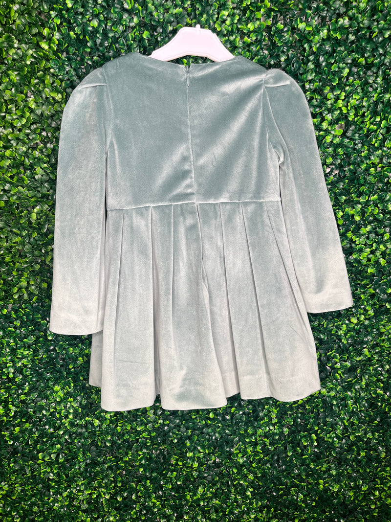velvet sage green dress Sage Green A-Line Burnout V-Neck Velvet Long Wedding Guest Dress