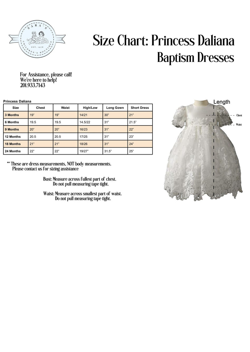 Princess Daliana Flutter Sleeve Off-White Christening Gown- Y2070UF
