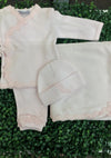Sippy Baby Pink Pima Cotton 3pc Crochet Trim Set