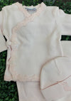 Sippy Baby Pink Pima Cotton 3pc Crochet Trim Set