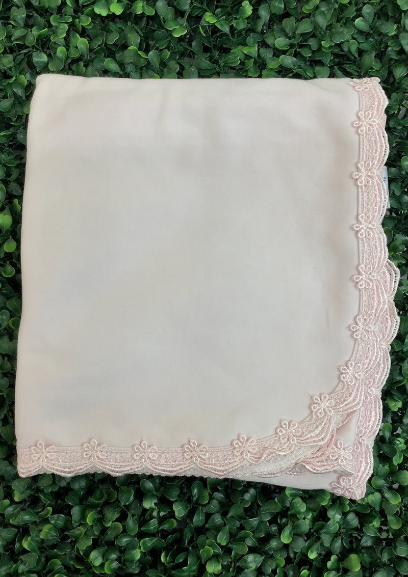 Sippy Baby Pink Pima Cotton 3pc Crochet Trim Set
