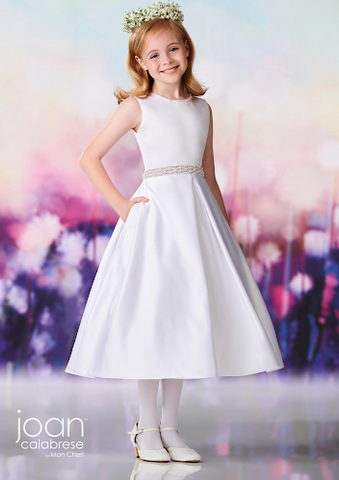 Joan Calabrese Satin Communion Dress with Pockets 119382 Sara s Children s Boutique