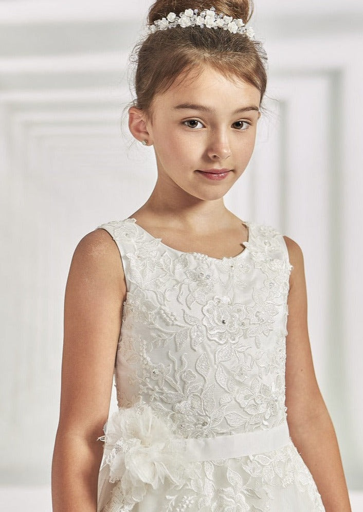 Macis Design Embroidered Lace Cascade Aline Communion Gown 1974 – Sara